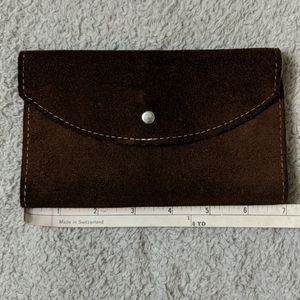 Brasil Brown Suede Clutch Wallet